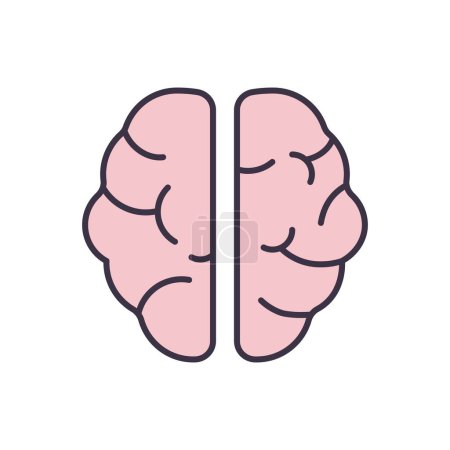 Illustration for Human Brain Vector Icon. Isolated on the White Background. Editable EPS file. Vector illustration - Royalty Free Image