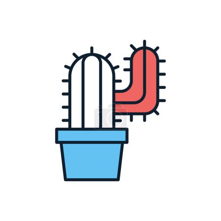 Ilustración de Icono vectorial relacionado con cactus. Aislado sobre fondo blanco. Ilustración vectorial - Imagen libre de derechos