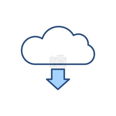 Téléchargez les illustrations : Icône vectorielle liée au stockage Cloud. Isolé sur fond blanc. Illustration vectorielle - en licence libre de droit