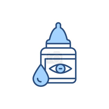 Photo for Eye Drops related vector line icon. Isolated on white background. Vector illustration. Editable stroke - Royalty Free Image