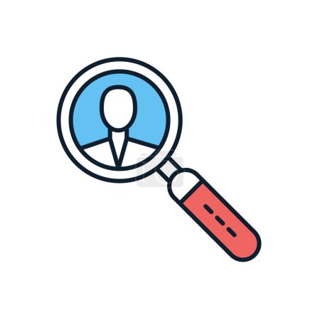 Illustration for Searching Employee related vector icon. Isolated on white background. Vector illustration - Royalty Free Image