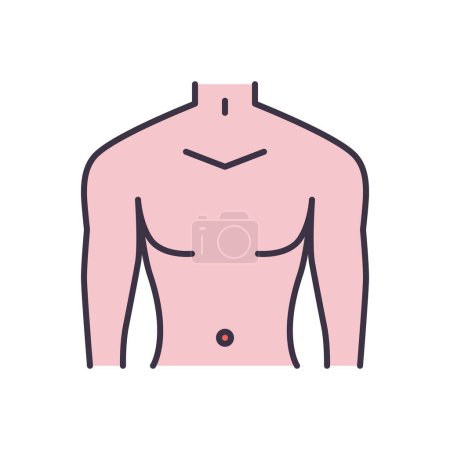 Illustration for Male torso related vector icon. Male torso sign. Isolated on white background. Editable vector illustration - Royalty Free Image