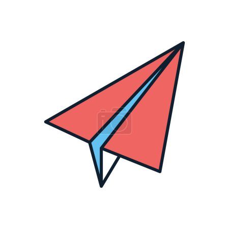 Illustration for Paper Airplane related vector icon. Isolated on white background. Vector illustration - Royalty Free Image