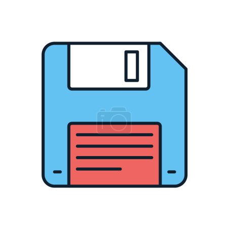 Illustration for Floppy Disk related vector icon. Isolated on white background. Vector illustration - Royalty Free Image