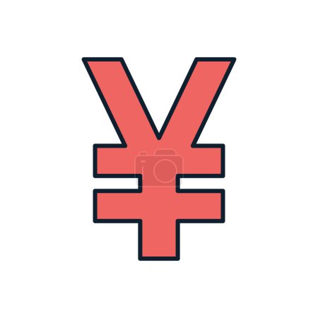 Téléchargez les illustrations : Icône vectorielle liée au yen. Isolé sur fond blanc. Illustration vectorielle - en licence libre de droit