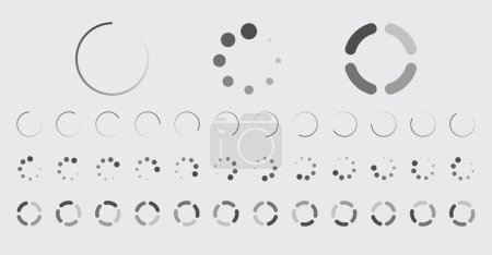 Ilustración de Buffering Iconos de carga circular Conjunto de vectores Video listo para animación Gif Todos los fotogramas clave Bufring Circle Esperando conexión Buffer Preloader Descargar Symbol Easy Replace Color - Imagen libre de derechos