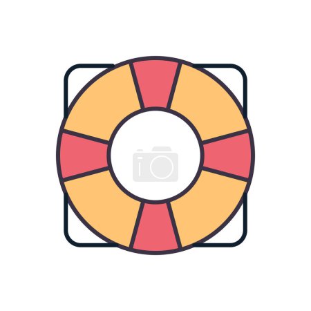 Illustration for Lifebuoy related vector icon. Isolated on white background. Vector illustration - Royalty Free Image