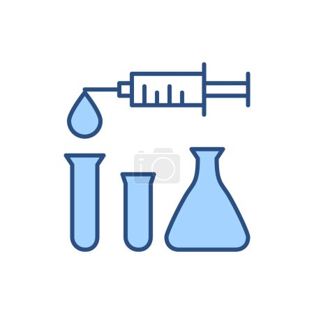 Photo for Syringe and Lab Tubes related vector line icon. Test tube. Isolated on white background. Vector illustration. Editable stroke - Royalty Free Image