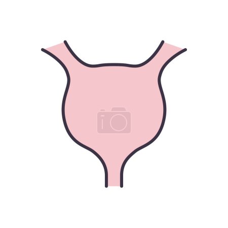 Illustration for Bladder Related Vector Icon. Bladder silhouette sign Isolated on White Background - Royalty Free Image