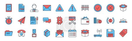 Photo for Set vector business, banking and finance icons set. Icons for business, management, finance, strategy, banking, marketing and accounting for mobile concepts and web. Modern pictogram - Royalty Free Image