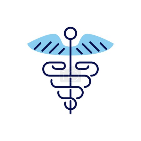 Illustration for Caduceus related vector line icon. Isolated on white background. Vector illustration. Editable stroke - Royalty Free Image