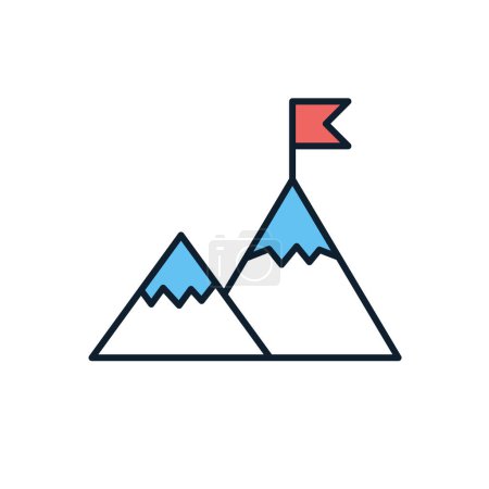 Téléchargez les illustrations : Icône vectorielle liée aux montagnes. Isolé sur fond blanc. Illustration vectorielle - en licence libre de droit