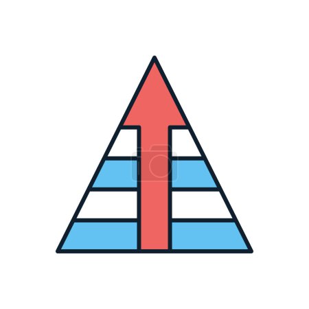 Téléchargez les illustrations : Pyramide avec icône vectorielle liée à la flèche. Isolé sur fond blanc. Illustration vectorielle - en licence libre de droit
