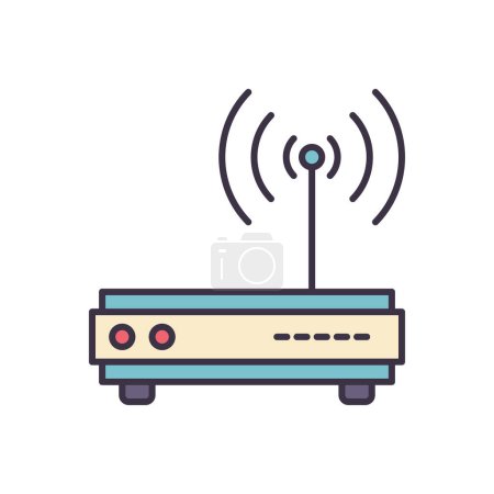 Illustration for Router related vector icon. Isolated on white background. Vector illustration - Royalty Free Image