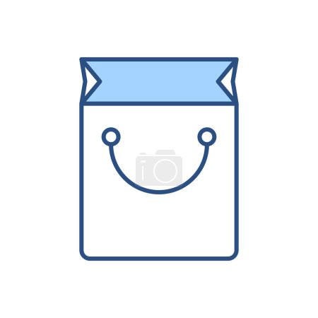Téléchargez les illustrations : Shopping Bag icône vectorielle liée. Isolé sur fond blanc. Illustration vectorielle - en licence libre de droit