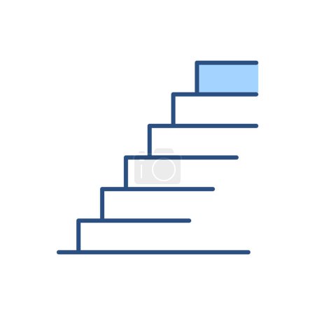Illustration for Stairs related vector icon. Isolated on white background. Vector illustration - Royalty Free Image