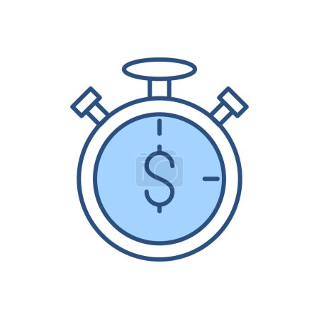 Téléchargez les illustrations : Le temps est une icône vectorielle liée à l'argent. Isolé sur fond blanc. Illustration vectorielle - en licence libre de droit