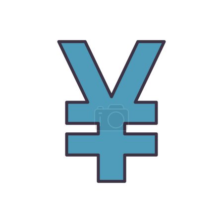 Yen-bezogenes Vektor-Symbol. Vereinzelt auf weißem Hintergrund. Vektorillustration