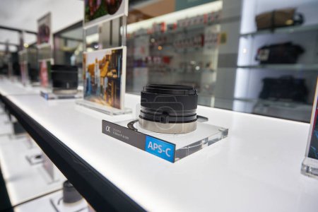 Photo for SINGAPORE - CIRCA JANUARY, 2020: lens on display at Sony Store in Singapore. - Royalty Free Image