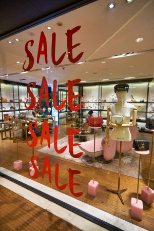 Photo for SINGAPORE - CIRCA JANUARY, 2020: Sale sign as seen at On Pedder storefront in Nge Ann City shopping center. - Royalty Free Image