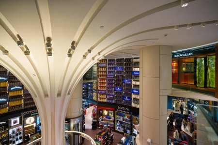 Photo for SINGAPORE - CIRCA JANUARY, 2020: interior shot of Wines and Spirits store in Singapore Changi Airport. - Royalty Free Image