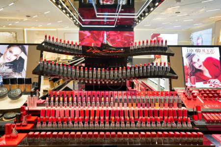 Photo for HONG KONG, CHINA - CIRCA DECEMBER, 2019: Dior lipsticks for lip makeup on display at T Galleria by DFS in Hong Kong. - Royalty Free Image