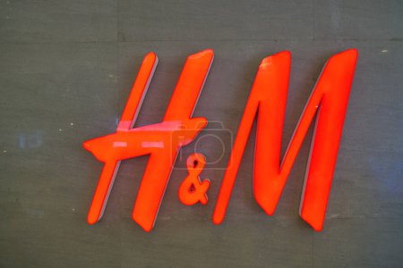 Photo for SHENZHEN, CHINA - CIRCA NOVEMBER, 2019: close up shot of H and M sign as seen in shopping center in Shenzhen. - Royalty Free Image