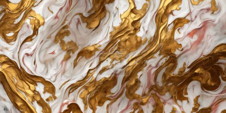 Foto de Abstracto mármol fondo fluido arte pintura alcohol tinta estilo con una mezcla de negro, colores dorados. Hermoso fondo de mármol remolino - Imagen libre de derechos