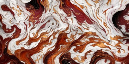 Foto de Abstracto colorido fondo de mármol fluido arte pintura alcohol estilo tinta con una mezcla de colores negro, oro, rojo y azul. Hermoso fondo de mármol remolino. - Imagen libre de derechos