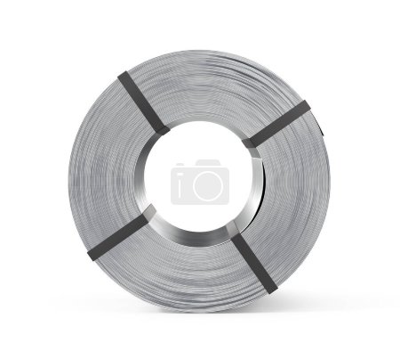 Photo for Sheet metal roll on a white background. 3d illustration - Royalty Free Image