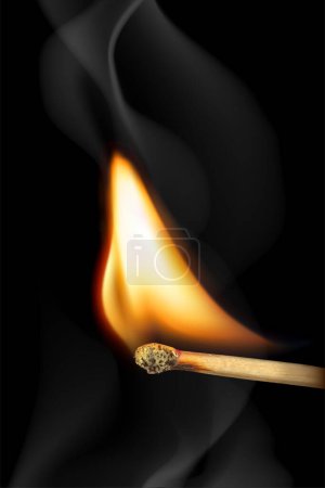 Illustration for Burning match. Isolated vector illustration - Royalty Free Image