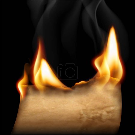 Illustration for Burning paper. Isolated vector illustration - Royalty Free Image
