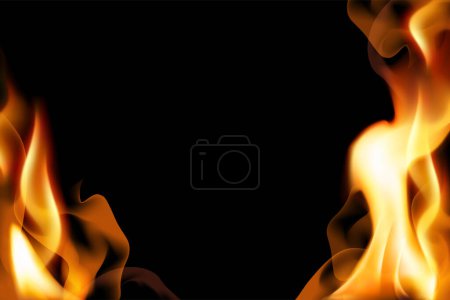Illustration for Fiery flame. Isolated vector illustration - Royalty Free Image