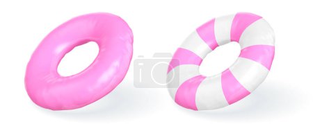 Illustration for Vector realistic illustration bright inflatable rings on a white background - Royalty Free Image