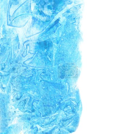 Téléchargez les photos : Illustration aquarelle dessinée à la main du fond bleu glace sur blanc - en image libre de droit