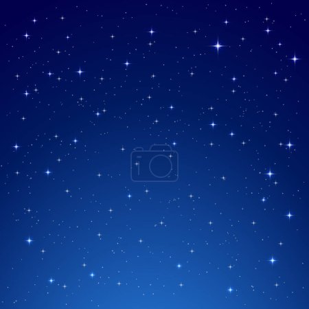 Quadratisch blauer Nachthintergrund mit Sternen-Vektor-Illustration, abstrakter blauer Hintergrund mit Sternenstruktur