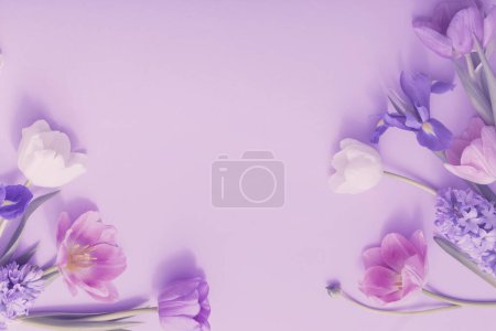 Photo for Beautiful flowers on paper background - Royalty Free Image