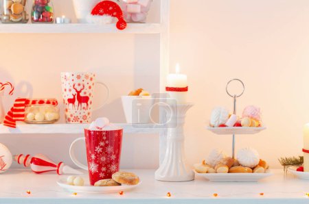 Photo for Christmas candy bar in red and white colors - Royalty Free Image