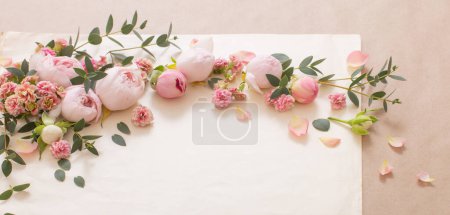 Beautiful roses on background  old paper