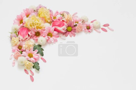 Téléchargez les photos : Cadre de fleurs sur fond blanc - en image libre de droit