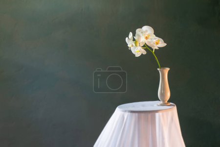 Photo for White flowers on green ackground - Royalty Free Image