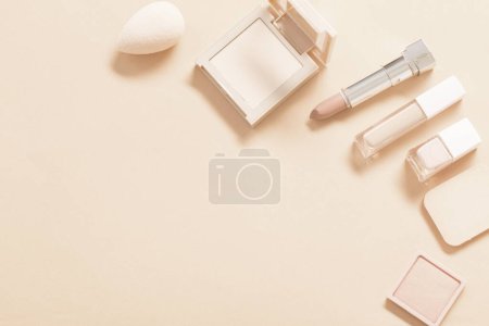 Photo for Nude decorative cosmetics on paper background - Royalty Free Image