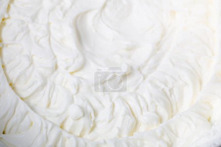 Photo for White whipped cream in metal bowl - Royalty Free Image