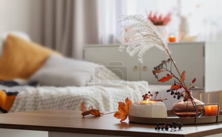 Photo for Cozy home interior with autumn decoration - Royalty Free Image