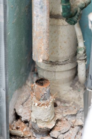 Photo for Old water pipe line clogged with rust - Royalty Free Image