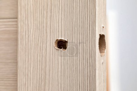Photo for Installing a new door handle, closeup shot - Royalty Free Image