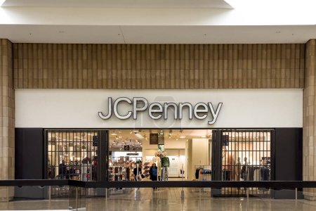 Photo for Michigan, USA - Oct 15, 2022: Indoor entrance to JC Penney department store from inside the mall. - Royalty Free Image