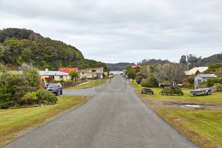 Photo for Street view in Oban, New Zealand, town on Stewart Island, main street - Royalty Free Image
