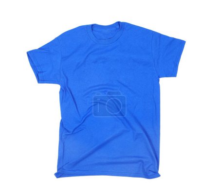 Photo for Blue blank t-shirt isolated on white background - Royalty Free Image