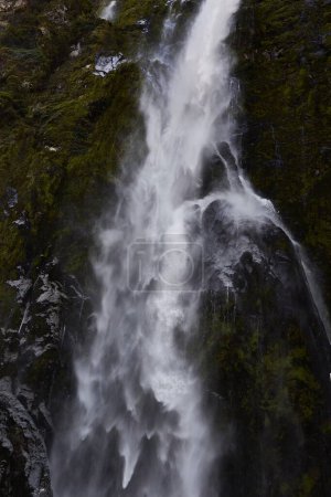 Photo for Waterfall coming down on the mossy rocks - Royalty Free Image